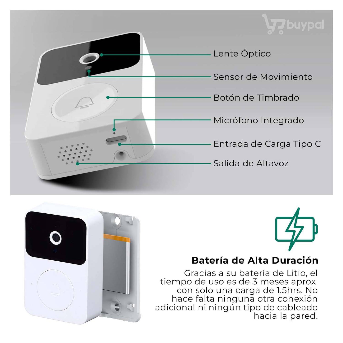 TIMBRE INALÁMBRICO X8 CON CÁMARA HD